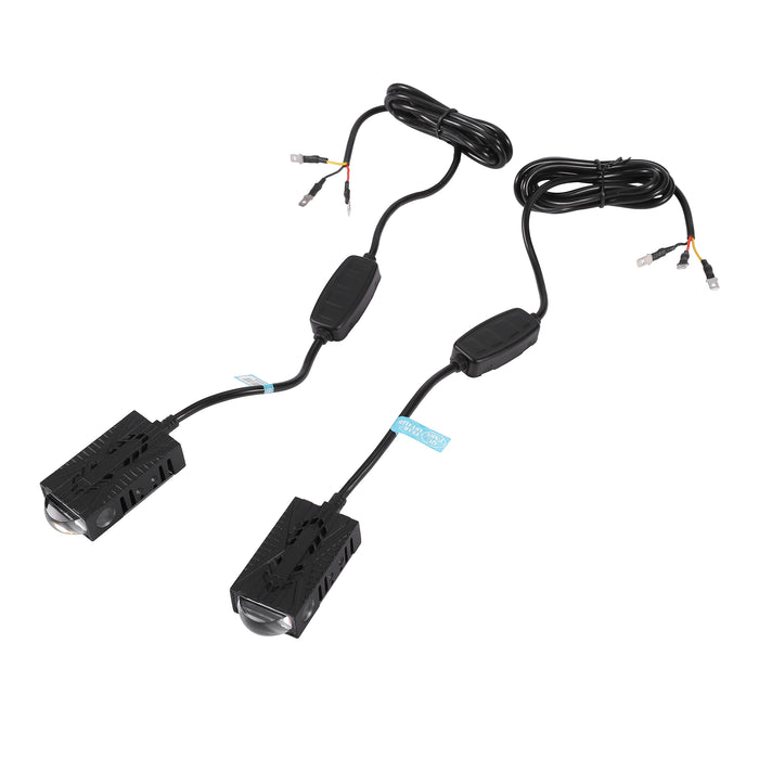 🆕0.66'' Dual-Color Bi-LED Grille Projector Lights – 6000K White / 3000K Amber Hi-Lo Beam for SUV Truck ATV UTV
