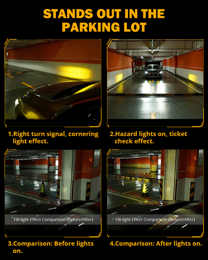 🆕0.8'' 3000K Yellow Bi-LED Projector | 45° Turning-Assist Grille Light for  SUV Truck ATV UTV
