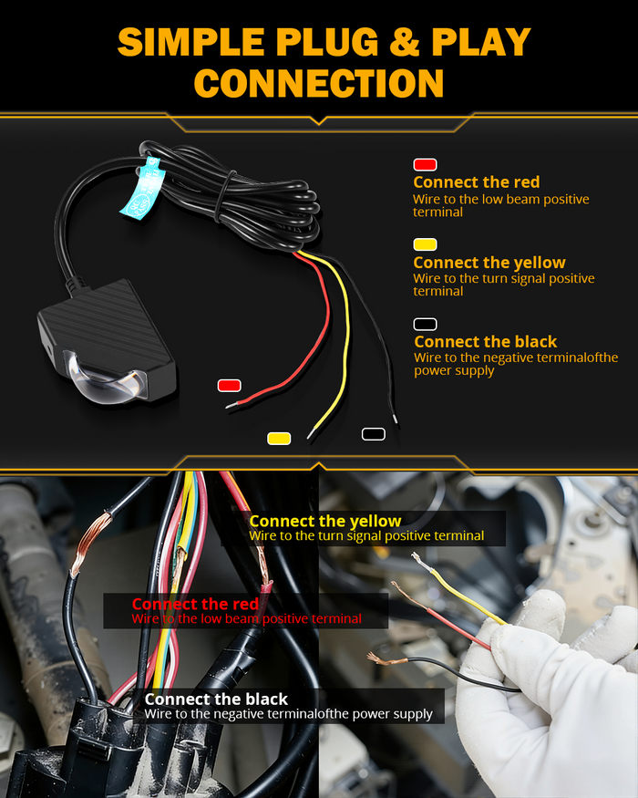 🆕0.8'' 3000K Yellow Bi-LED Projector | 45° Turning-Assist Grille Light for  SUV Truck ATV UTV