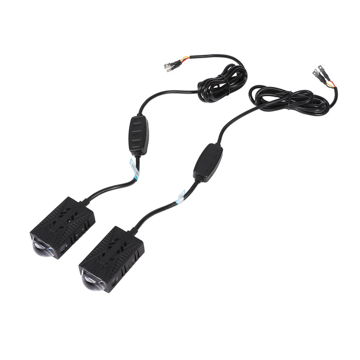 🆕0.82'' Dual-Color Bi-LED Grille Projector Lights – 6000K White / 3000K Amber Hi-Lo Beam for SUV Truck ATV UTV