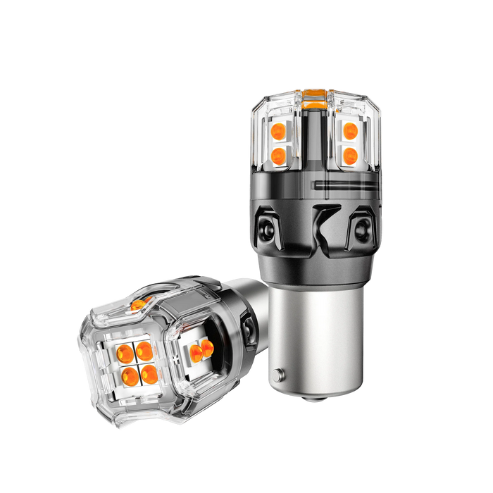 🆕1156 BA15S LED Turn Signal Light Rear/Front, Side Maker Light Bulbs 13W 500% High Brightness CAN-Bus Error Free 3000K Amber B52 Series | 2 Bulbs