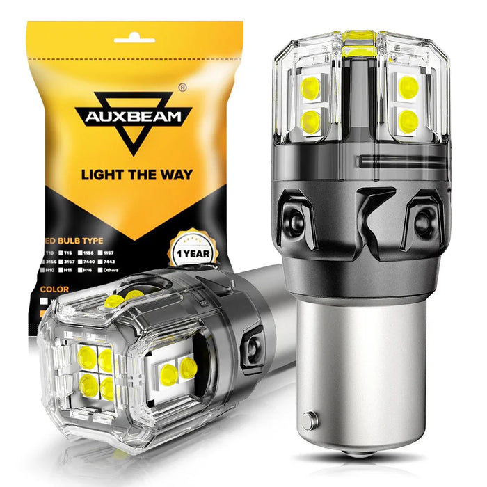 🆕1156 P21W BA15S LED Backup Reverse/Turn Signal/Brake Tail Light Bulbs 500% High Brightness CAN-Bus Error Free 6500K White B52 Series | 2 Bulbs
