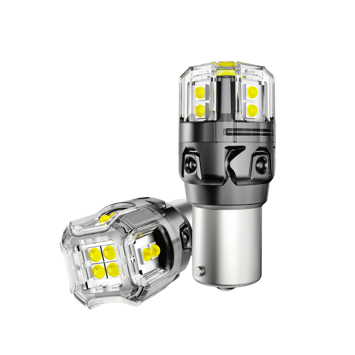 🆕1156 P21W BA15S LED Backup Reverse/Turn Signal/Brake Tail Light Bulbs 500% High Brightness CAN-Bus Error Free 6500K White B52 Series | 2 Bulbs