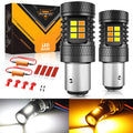 1157 BAY15D LED Front Turn Signal & DRL Light Bulbs 400% High Brightness Dual Color Switchback White & Amber B1B Series | 2 Bulbs