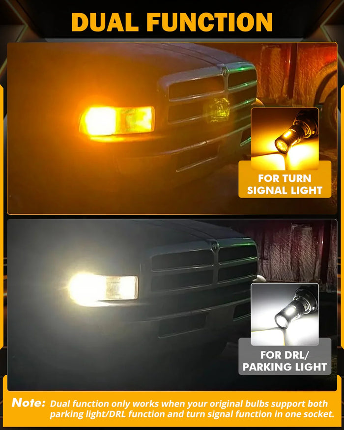 1157 BAY15D LED Front Turn Signal & DRL Light Bulbs 400% High Brightness Dual Color Switchback White & Amber B1B Series | 2 Bulbs