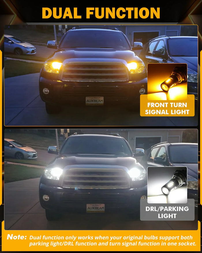 1157 BAY15D LED Front Turn Signal & DRL Light Bulbs 400% High Brightness Dual Color Switchback White & Amber B1B Series | 2 Bulbs
