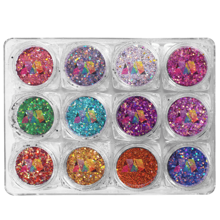 12 Pack Holographic Glitter - Maskscara