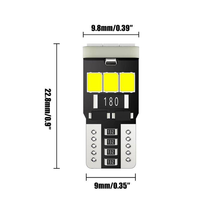 🆕168 2825 W5W T10 LED License Plate/Side Marker/Interior Light Bulb 5W 300% Brighter CANBUS Error Free White