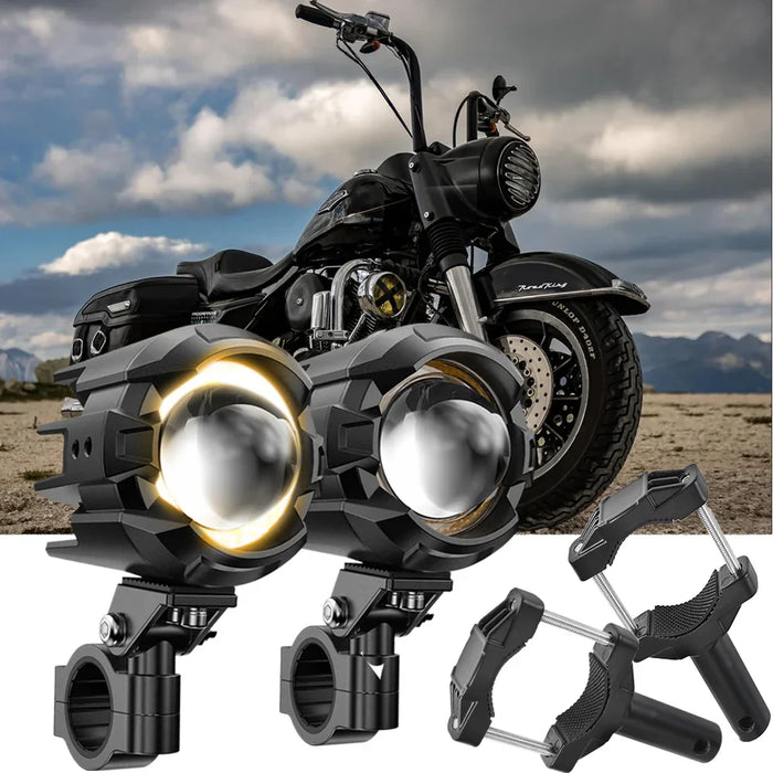 1999 Harley Road King Classic Motorcycle LED Spotlight Light 3+5 Light Modes