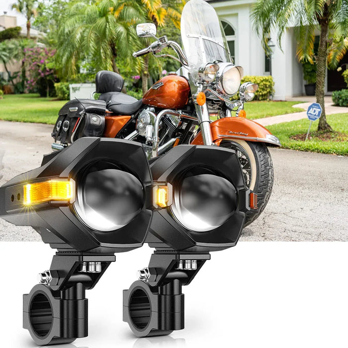 2000 Harley-Davidson Flhr Road King Motorcycle LED Spotlight Light 3+5 Light Modes MT8 Series