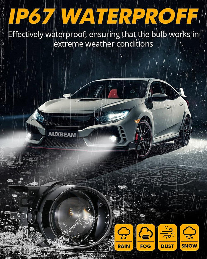 2009-2012 Toyota Matrix Bi-LED Projector Lens Fog Light - 3 Inch 100W 6000K HD Lens