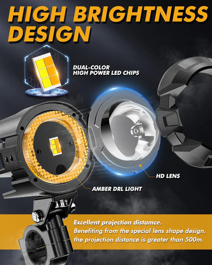2023 Harley-Davidson Tri-Glide Motorcycle LED Spotlight Light 3+5 Light Modes