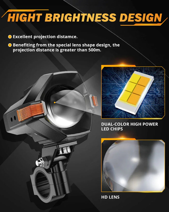 2024 Harley-Davidson Road Glide Motorcycle LED Spotlight Light 3+5 Light Modes MT8 Series