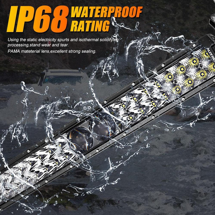 22 Inch 5D-PRO Series 22000LM Spot Beam Off Road Led Light Bar+Universal Mounting Brackets Adjustable Pillar Hood