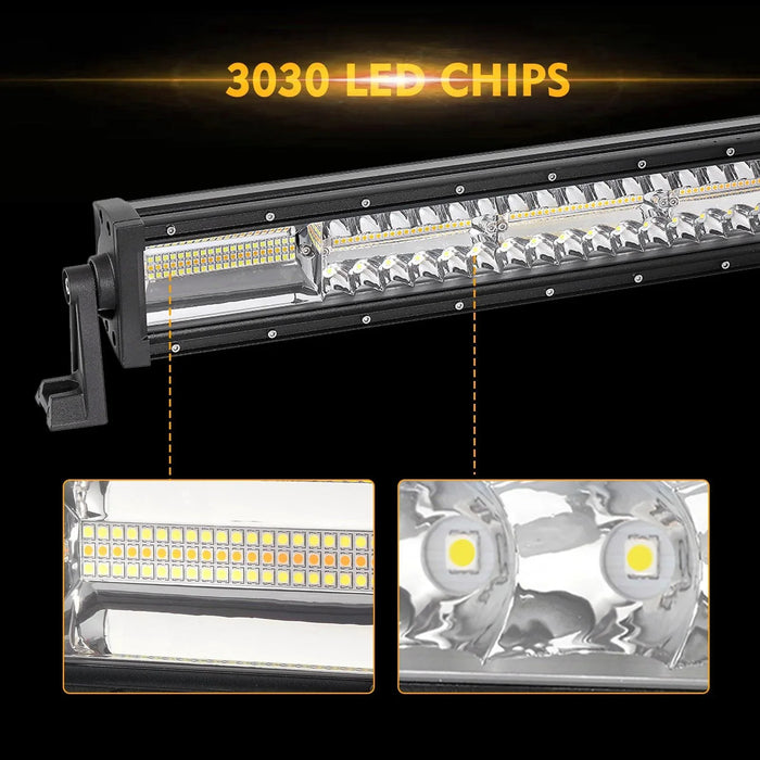 22 Inch 6 Modes White&Amber Off Road Led Light Bar