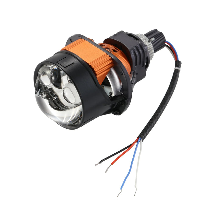 2.5 Inch 100W 6000K Bi-LED Projector Headlight with 3 Direct Laser High Beam Lenses S8 Series – Non-Destructive Installation for Cars | 2pcs/Set