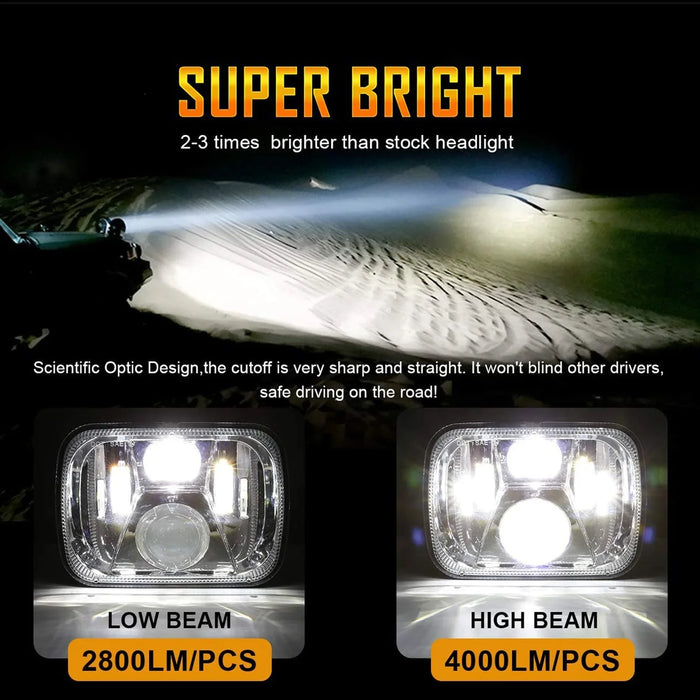 (2pcs/set) 110W 7x6 LED light Headlights for GMC