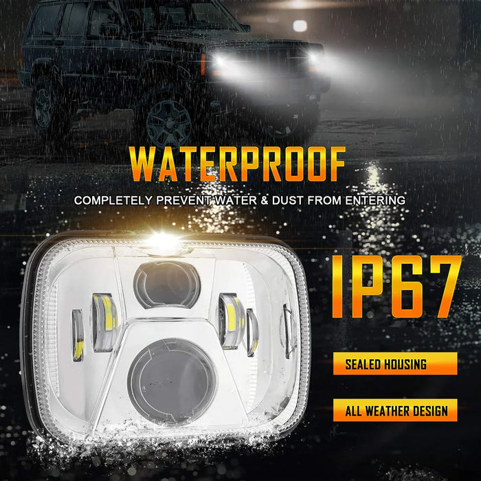 (2pcs/set) 110W 7x6 LED light Headlights for GMC