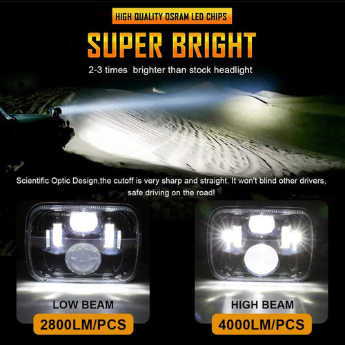 (2pcs/set) 110W 7x6 LED light Headlights for Jeep XJ YJ MJ