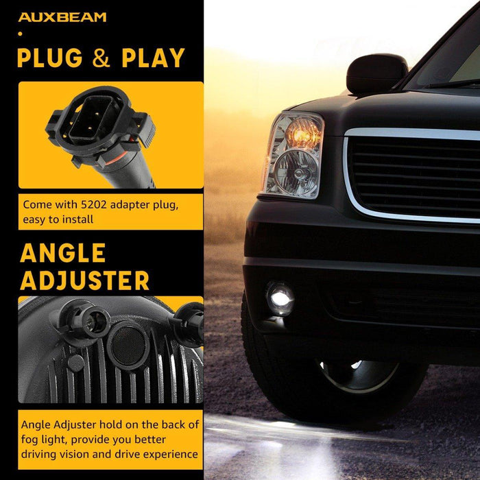 (2pcs/set) 24W Round Black LED Fog Lights 5202 for GMC Canyon 2015 2016 2017 2018