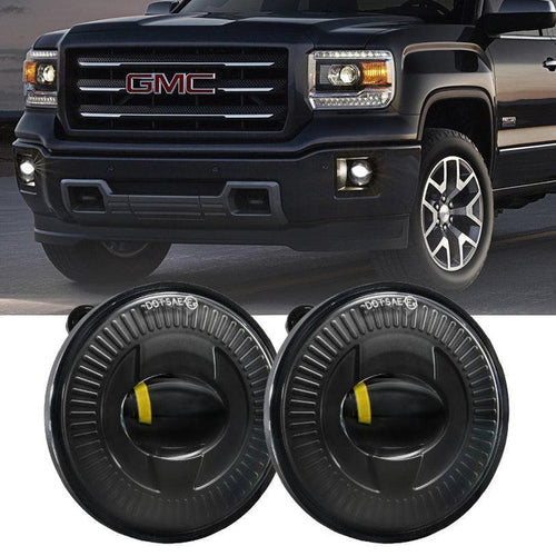 (2pcs/set) 24W Round Black LED Fog Lights 5202 for GMC Sierra 1500/2500/3500 2014-2018