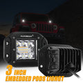 (2pcs/set) 3 inch 72W 6 Modes White&Amber LED Working Light for SUV ATV UTV Trucks Pickup Boat