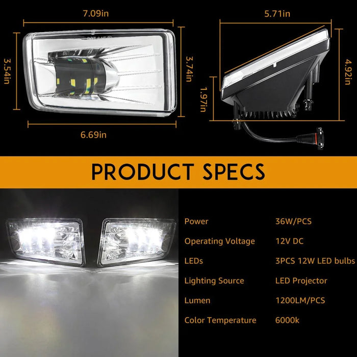 (2pcs/set) 36W Chrome LED Fog Lights 5202 for Chevy(Chevrolet)