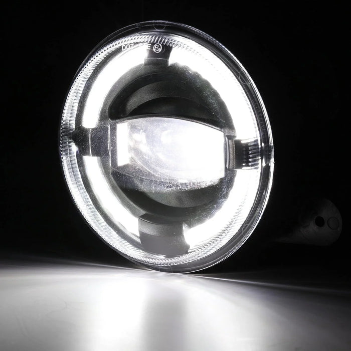 (2pcs/set) 4" 60W LED Fog Lights with White Halo Ring DRL for Jeep Wrangler JK/ Jeep Grand Cherokee/ Dodge