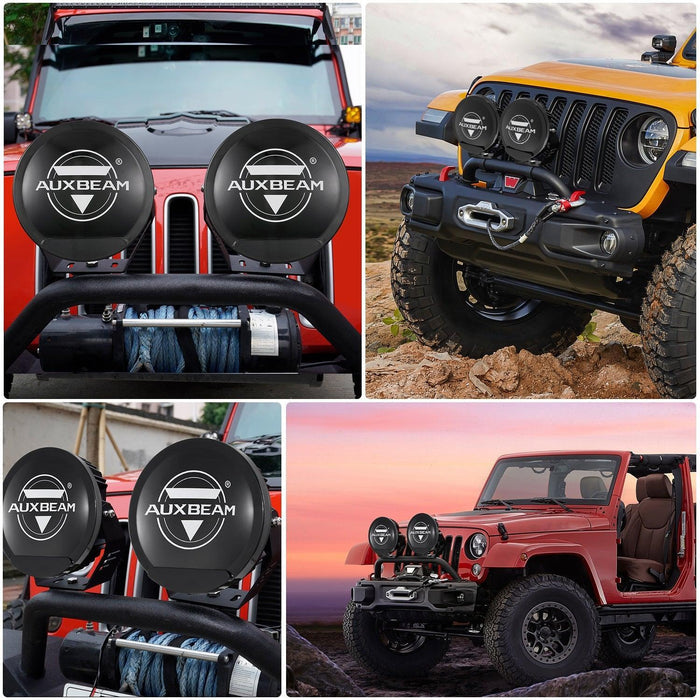 🔥 7 Inch Driving Lights+Black Covers
