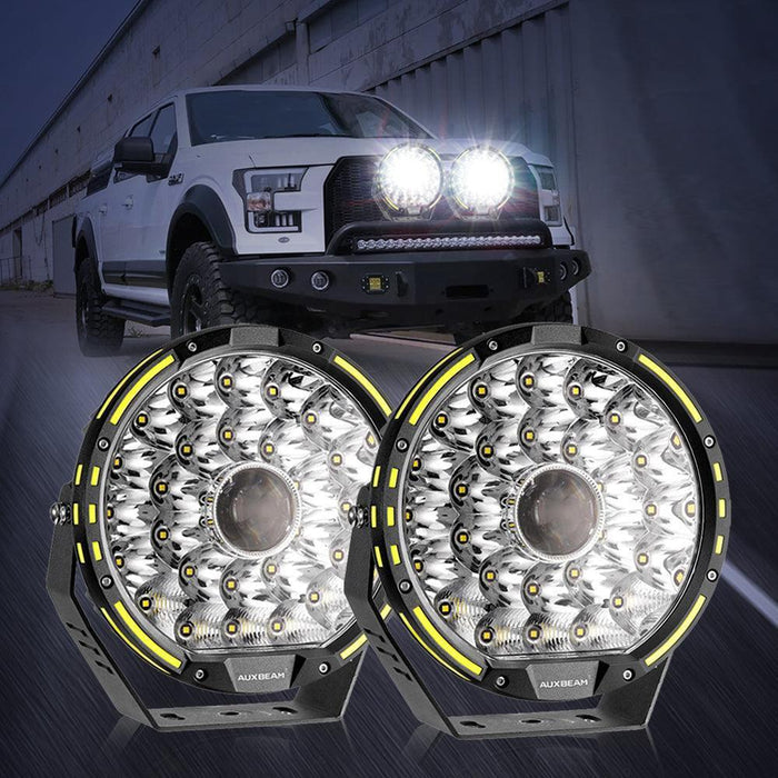 (2pcs/set) 9 INCH 270W 37776LM 360-PRO Series Custom Lens LED Driving Lights+Amber/Black Covers(Optional) for Ford F150 F250 F350 F450