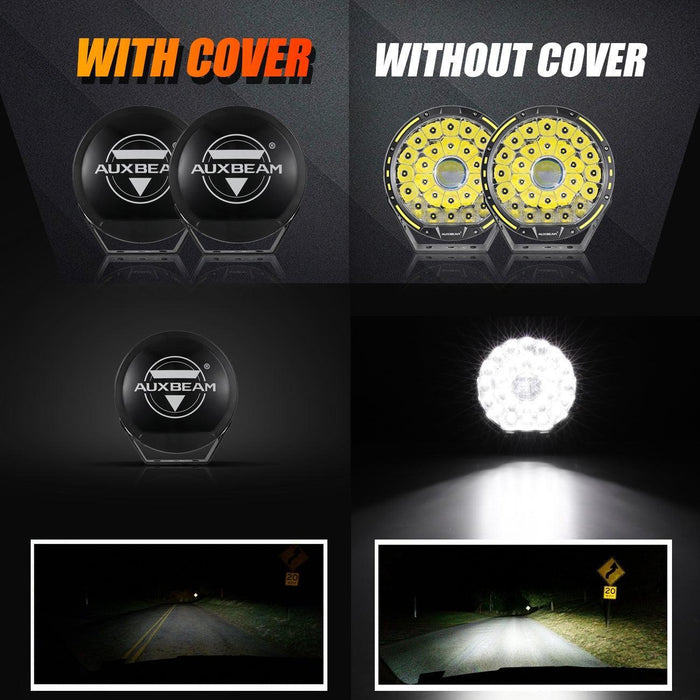 (2pcs/set) 9 INCH 270W 37776LM 360-PRO Series Custom Lens LED Driving Lights+Amber/Black Covers(Optional) for Toyota Tacoma 2016 2017 2018 2019 2020 2021