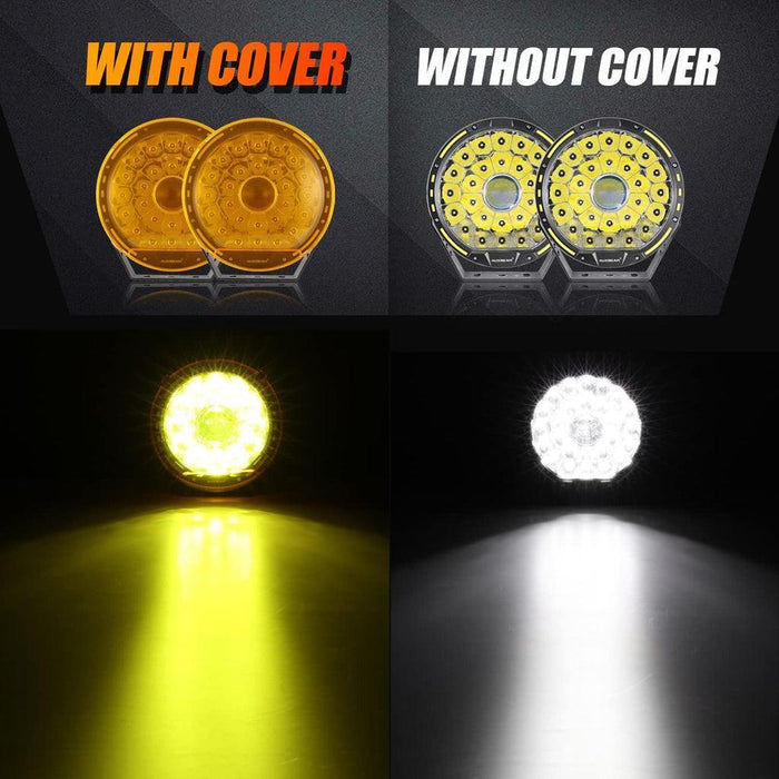 (2pcs/set) 9 INCH 270W 37776LM 360-PRO Series Custom Lens Offroad LED Driving Lights+Amber/Black Covers(Optional) for JEEP WRANGLER JL JK TJ
