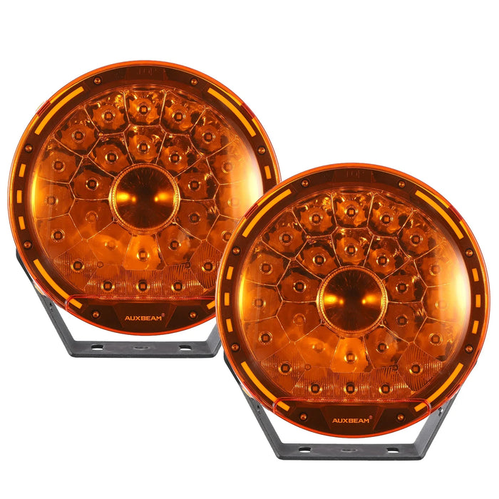 🔥9 Inch LED Driving Lights+Dark Amber Covers