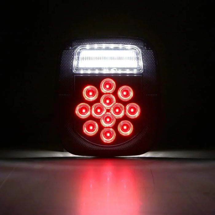 (2pcs/set) Universal Tail Lights 39LEDs Smoked Black for Wrangler YJ TJ CJ Truck Trailer Van Boat