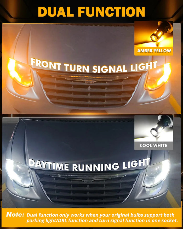 (2pcs/set) White&Amber Switchback Bake/Reverse/Tail Light LED Bulbs with Canbus-Decode