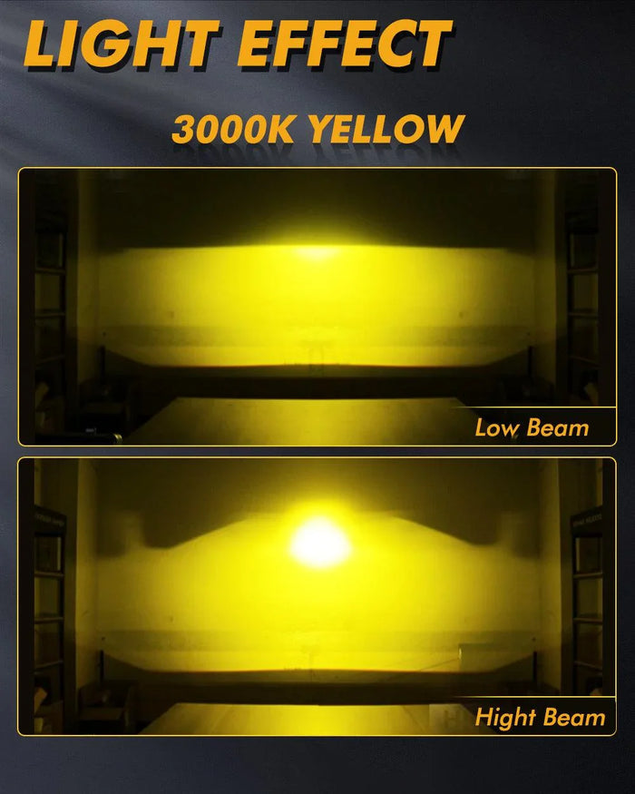 3 Inch 104W Bi-LED Projector Lens Fog Light 3-Colors Switchback Hyperboloid Lens Fog Light With High Beam Auxiliary For Toyota/Honda | 2 PCS/Set
