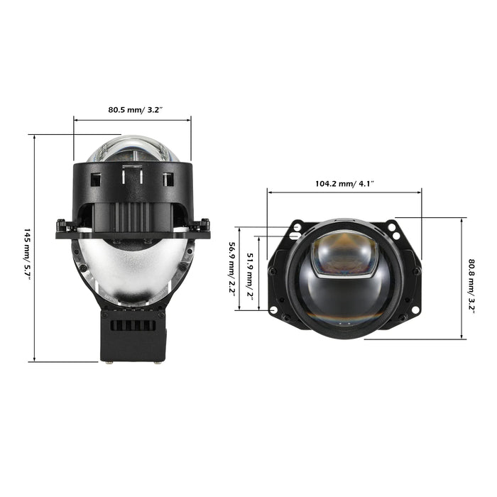 3 Inch 140W Hyperboloid Bi-LED Direct Projector Lens Headlight K9 Series Retrofit Cutting Installation for Car | 2PCS/set
