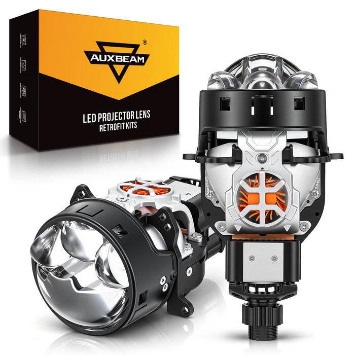🆕3 Inch 148W Dual Fan Cooling Bi-LED Projector Headlight 6500K Triple Beam Laser Assist C6 Series Non-destructive & Retrofit Compatible Upgrade Kit