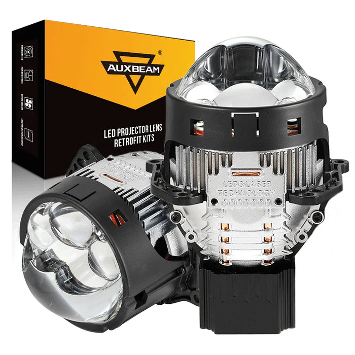 3 Inch 158W Ultra-Brightness & Wider Light Pattern Triple Direct Bi-LED Projector Lens Headlight K9 Series- Retrofit Cutting Installation for Car | 2PCS/Set