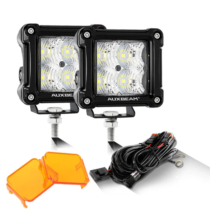 Flood Beam / Black / +2Pcs Dark Amber Covers[$9.99]