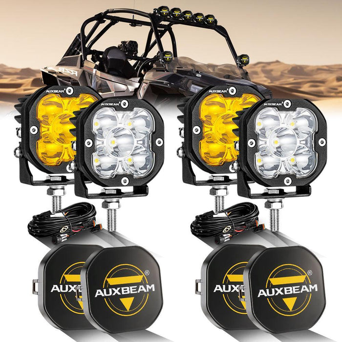 Amber&White Spot / With Black Covers / 4Pcs/Set