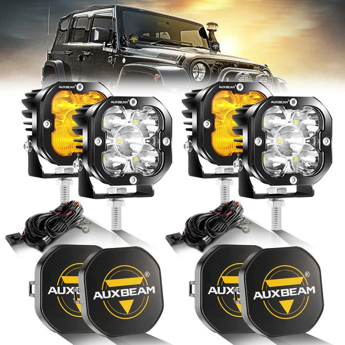 Amber Combo&White Spot / With Black Covers / 4Pcs/Set