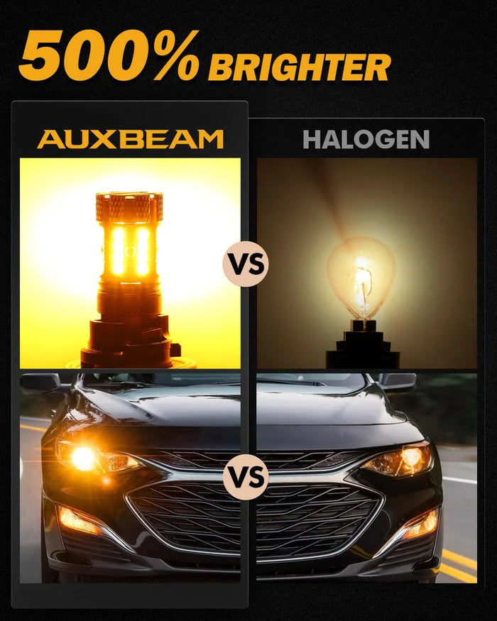 🆕3157 US-CK LED Turn Signal Light Rear/Front, Side Maker Light Bulbs 50W 4000LM CAN-Bus Error Free 3000K Amber B21-PRO Series |2 Bulbs