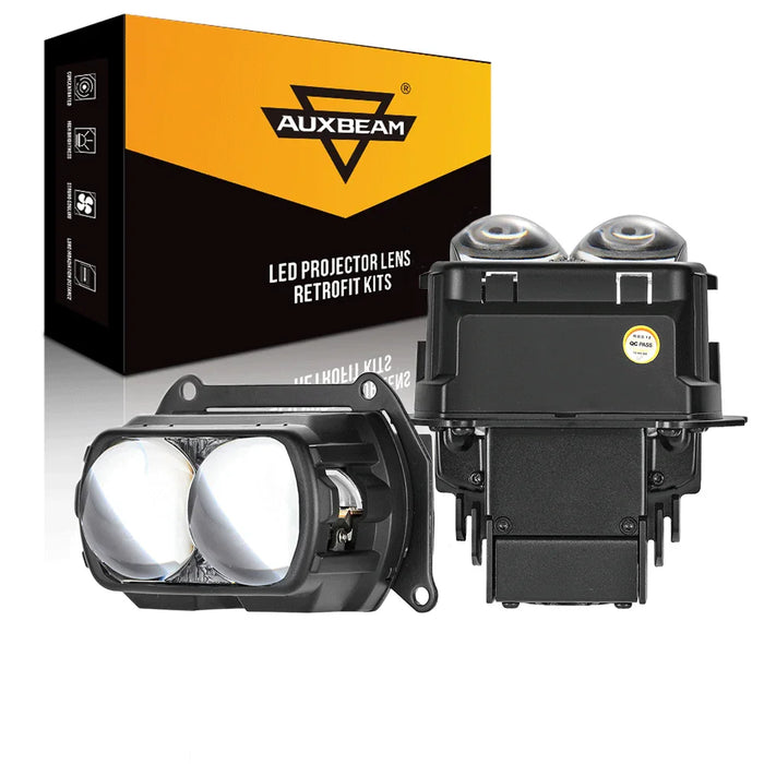 3.5 inch 132W Hyperbolic Rectangular Bi-LED Projector Lens Headlight K9 Series, Retrofit Cutting Installation for Cars | 2pcs/Set
