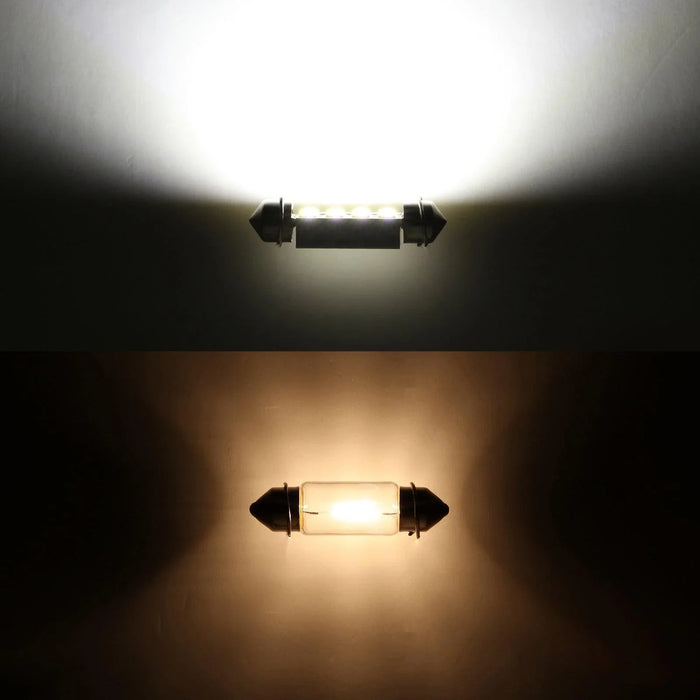 39MM DE3174 1.54" Festoon LED Interior/Dome/Map/License Plate Light Bulbs 2.7W 400LM 6500K White | 2 Bulbs