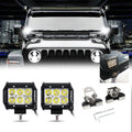 4" Classic-SM Series Spot Beam LED Pods Light + Universal LED Working Lights Mounting Brackets