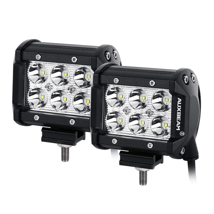 4 inch Classic-SM Series Dual Row LED PODS White Flood Beam with Wiring Harness for SUV ATV UTV Trucks Pickup Boat
