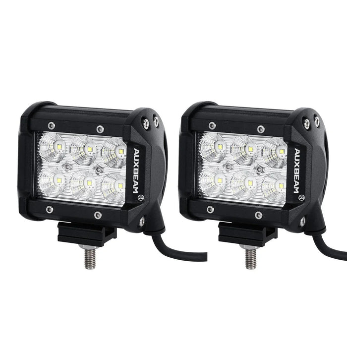 4 inch Classic-SM Series Dual Row LED PODS White Flood Beam with Wiring Harness for SUV ATV UTV Trucks Pickup Boat