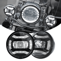 4.5 Inch 60W 2880LM DOT Motorcycle LED Fog Lights Assembly for Harley-Davidson