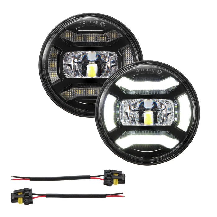 4.5 Inch 60W 2880LM DOT Motorcycle LED Fog Lights Assembly for Harley-Davidson